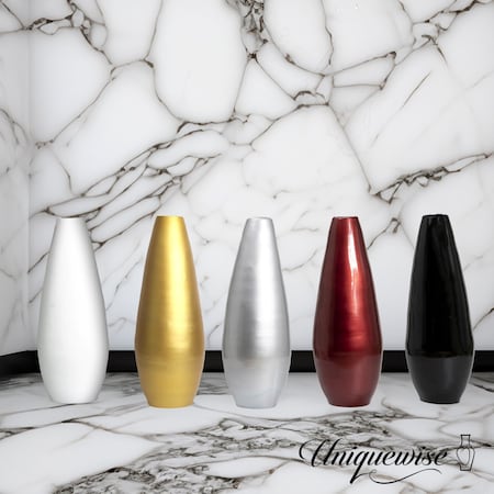 Uniquewise 31.5" Spun Bamboo Modern Metallic Tall Floor Vase, Red QI003354RD.L